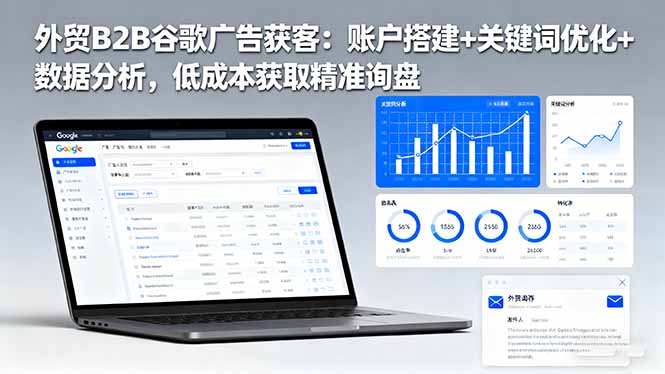 (16389期)外贸B2B谷歌广告获客:账户搭建+关键词优化+数据分析,低成本获取精准询盘