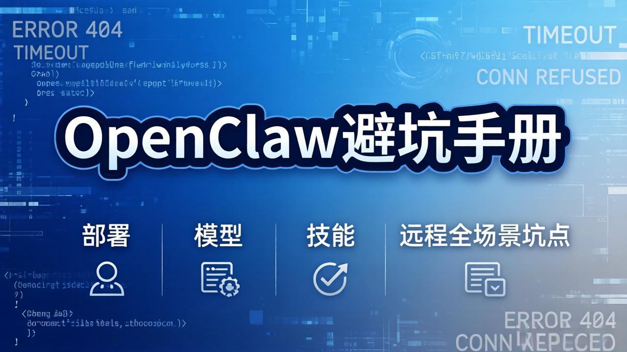 （17671期）OpenClaw避坑手册：部署+模型+技能+远程全场景坑点，一次性给你说全，少走弯路