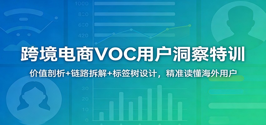 跨境电商VOC用户洞察特训：价值剖析+链路拆解+标签树设计，精准读懂海外用户
