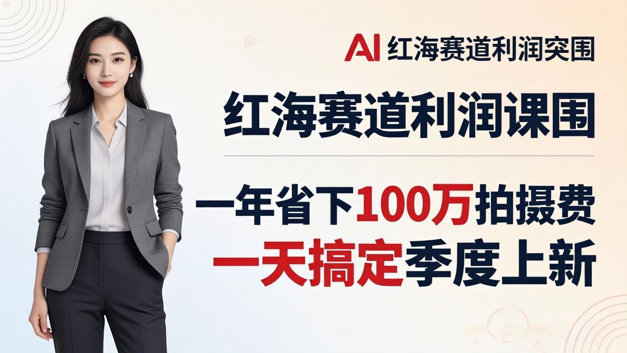 （17884期）服装老板AI模特图课：一年省下100万拍摄费，一天搞定季度上新，红海赛道利润突围