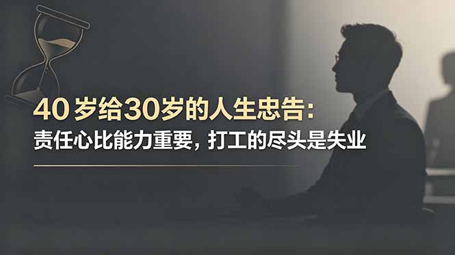 （18769期）付费文章：40岁给30岁的人生忠告：责任心比能力重要，打工的尽头是失业