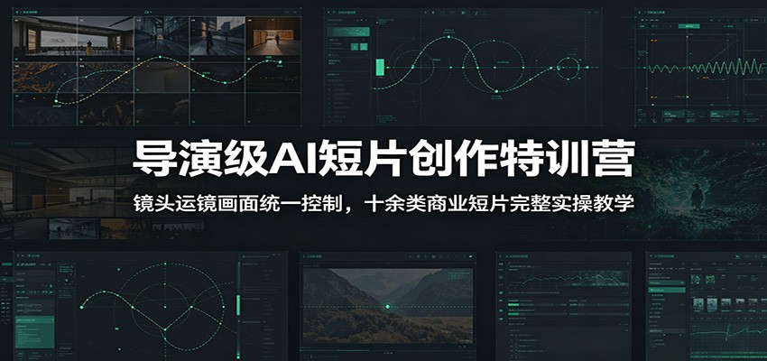 导演级AI短片创作特训营:镜头运镜画面统一控制,十余类商业短片完整实操教学(更新)